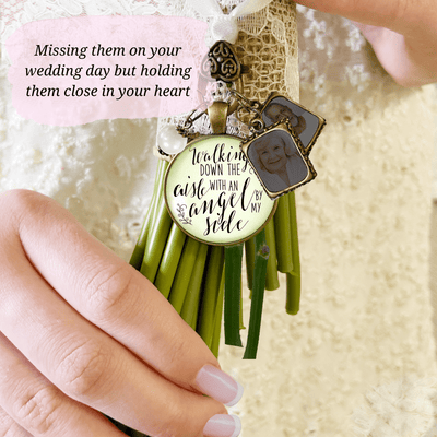 Walking Down The Aisle With An Angel By My Side - BRONZE - CREAM - WHITE BEAD - 2 FRAMES