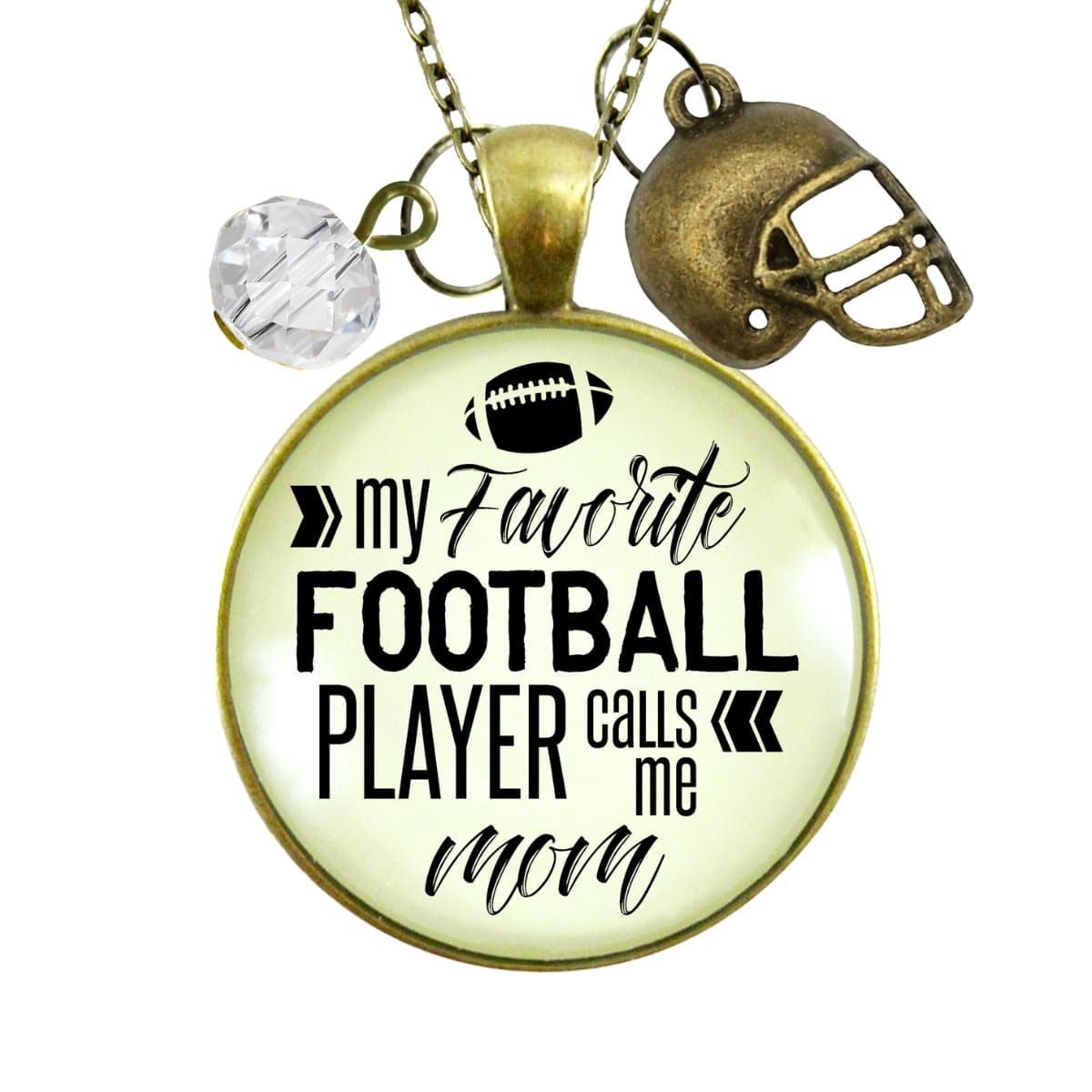 Football Mom Necklace Favorite Football Player Sports Mother Jewelry Clear Bead  Necklace - Gutsy Goodness Handmade Jewelry