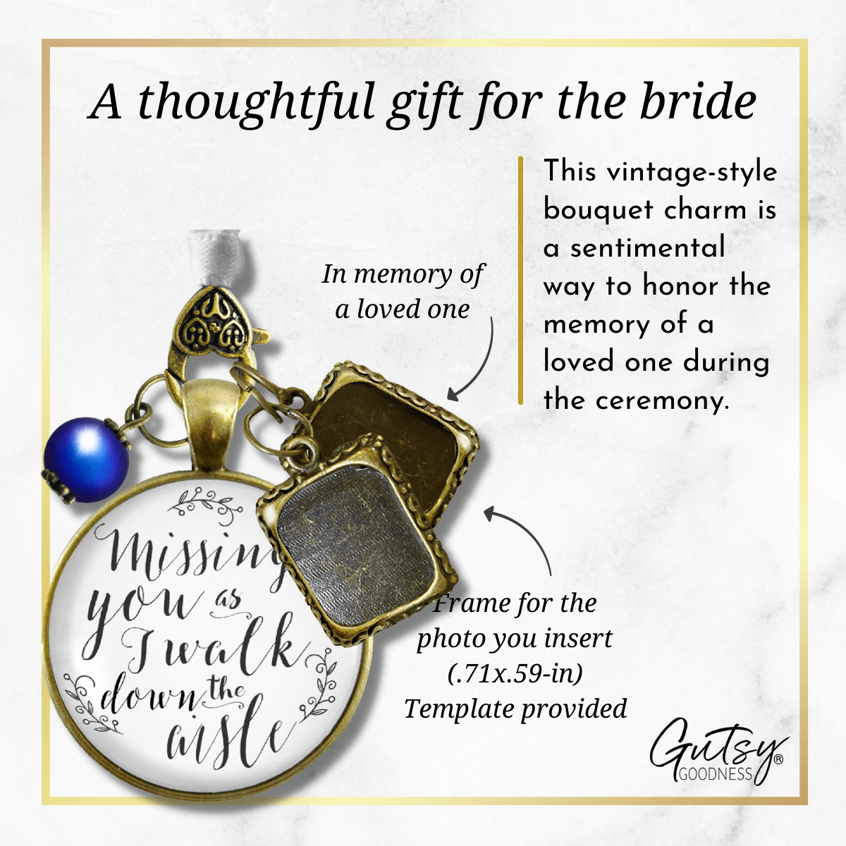 Ciondolo a forma di bouquet da sposa Something Blue, regalo Ciondolo a forma di bouquet da sposa Something Blue, regalo