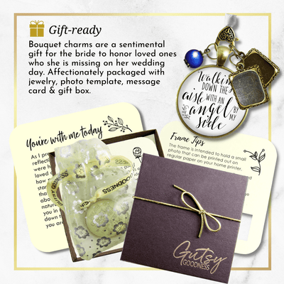 Walking Down The Aisle With An Angel By My Side - BRONZE - WHITE - BLUE BEAD - 2 FRAMES