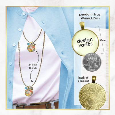 Groovy Flowers 70s Fashion Inspired Retro Necklace Bronze Pendant Summer Style Peace Symbol Charm  Necklace - Gutsy Goodness Handmade Jewelry