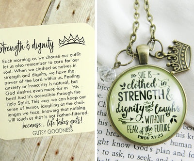 Gutsy Goodness Best Selling Bundle Faith Necklaces | She is Clothed Strength | Deep Waters 24" - Gutsy Goodness Handmade Jewelry
