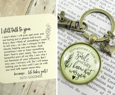 Sympathy Jewelry Bundle Set of 2 | Thousand Things Neckl | Sometimes I Look Up Keychain - Gutsy Goodness Handmade Jewelry
