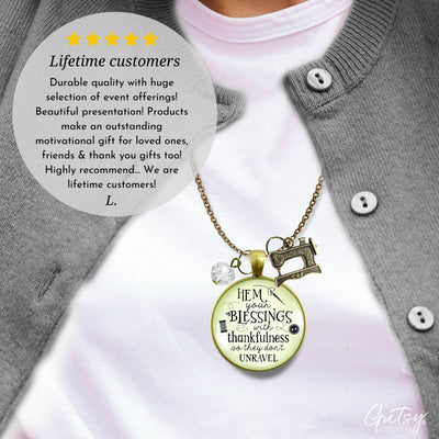 Gutsy Goodness Seamstress Necklace Hem Blessings Thankful Sewing Jewelry Gift - Gutsy Goodness;Seamstress Necklace Hem Blessings Thankful Sewing Jewelry Gift - Gutsy Goodness Handmade Jewelry Gifts
