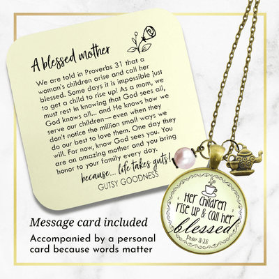 Gutsy Goodness Blessed Mother Necklace Proverb 31 Christian Mom Jewelry Teapot Charm - Gutsy Goodness;Blessed Mother Necklace Proverb 31 Christian Mom Jewelry Teapot Charm - Gutsy Goodness Handmade Jewelry Gifts