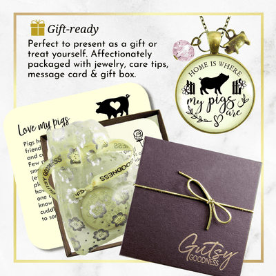 Gutsy Goodness Pig Necklace Home is Where My Pigs are Farmer Girl Inspired Jewelry - Gutsy Goodness;Pig Necklace Home Is Where My Pigs Are Farmer Girl Inspired Jewelry - Gutsy Goodness Handmade Jewelry Gifts