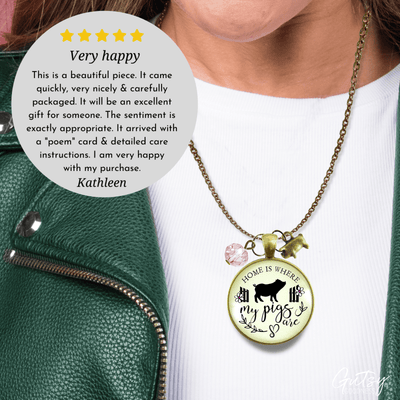 Gutsy Goodness Pig Necklace Home is Where My Pigs are Farmer Girl Inspired Jewelry - Gutsy Goodness;Pig Necklace Home Is Where My Pigs Are Farmer Girl Inspired Jewelry - Gutsy Goodness Handmade Jewelry Gifts