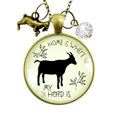 Gutsy Goodness Goat Jewelry Home is Where Your Herd is Necklace Farmhouse Style - Gutsy Goodness Handmade Jewelry;Goat Jewelry Home Is Where Your Herd Is Necklace Farmhouse Style - Gutsy Goodness Handmade Jewelry Gifts