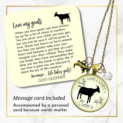 Gutsy Goodness Goat Jewelry Home is Where Your Herd is Necklace Farmhouse Style - Gutsy Goodness Handmade Jewelry;Goat Jewelry Home Is Where Your Herd Is Necklace Farmhouse Style - Gutsy Goodness Handmade Jewelry Gifts