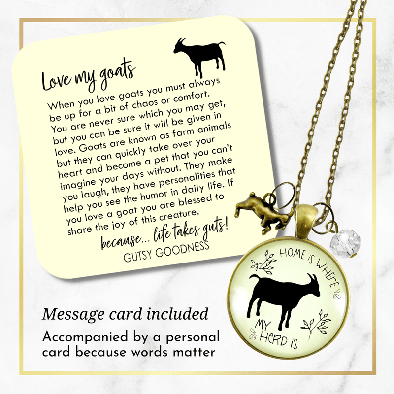 Gutsy Goodness Goat Jewelry Home is Where Your Herd is Necklace Farmhouse Style - Gutsy Goodness Handmade Jewelry;Goat Jewelry Home Is Where Your Herd Is Necklace Farmhouse Style - Gutsy Goodness Handmade Jewelry Gifts