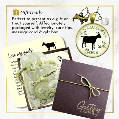 Gutsy Goodness Goat Jewelry Home is Where Your Herd is Necklace Farmhouse Style - Gutsy Goodness Handmade Jewelry;Goat Jewelry Home Is Where Your Herd Is Necklace Farmhouse Style - Gutsy Goodness Handmade Jewelry Gifts
