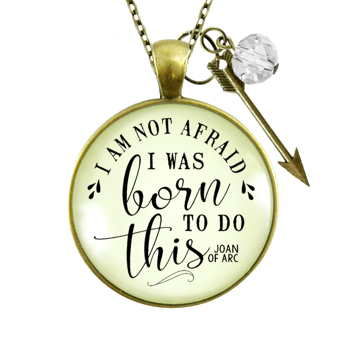 Gutsy Goodness I Am Not Afraid Necklace I Was Born Quote Joan of Arc Boho Jewelry - Gutsy Goodness Handmade Jewelry;I Am Not Afraid Necklace I Was Born Quote Joan Of Arc Boho Jewelry - Gutsy Goodness Handmade Jewelry Gifts