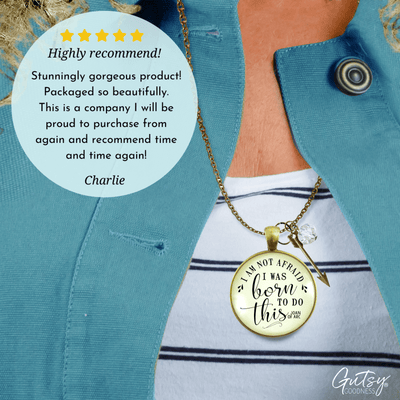 Gutsy Goodness I Am Not Afraid Necklace I Was Born Quote Joan of Arc Boho Jewelry - Gutsy Goodness Handmade Jewelry;I Am Not Afraid Necklace I Was Born Quote Joan Of Arc Boho Jewelry - Gutsy Goodness Handmade Jewelry Gifts