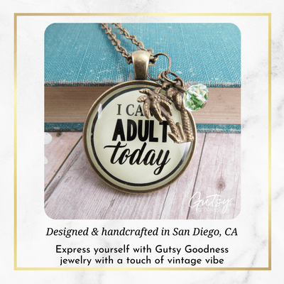 Gutsy Goodness I Can't Adult Today Necklace Funny Tropical Theme Palm Tree Jewelry - Gutsy Goodness;I Can't Adult Today Necklace Funny Tropical Theme Palm Tree Jewelry - Gutsy Goodness Handmade Jewelry Gifts