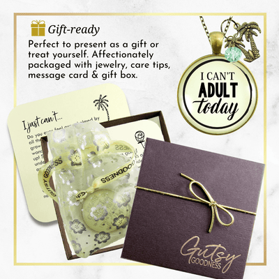 Gutsy Goodness I Can't Adult Today Necklace Funny Tropical Theme Palm Tree Jewelry - Gutsy Goodness;I Can't Adult Today Necklace Funny Tropical Theme Palm Tree Jewelry - Gutsy Goodness Handmade Jewelry Gifts