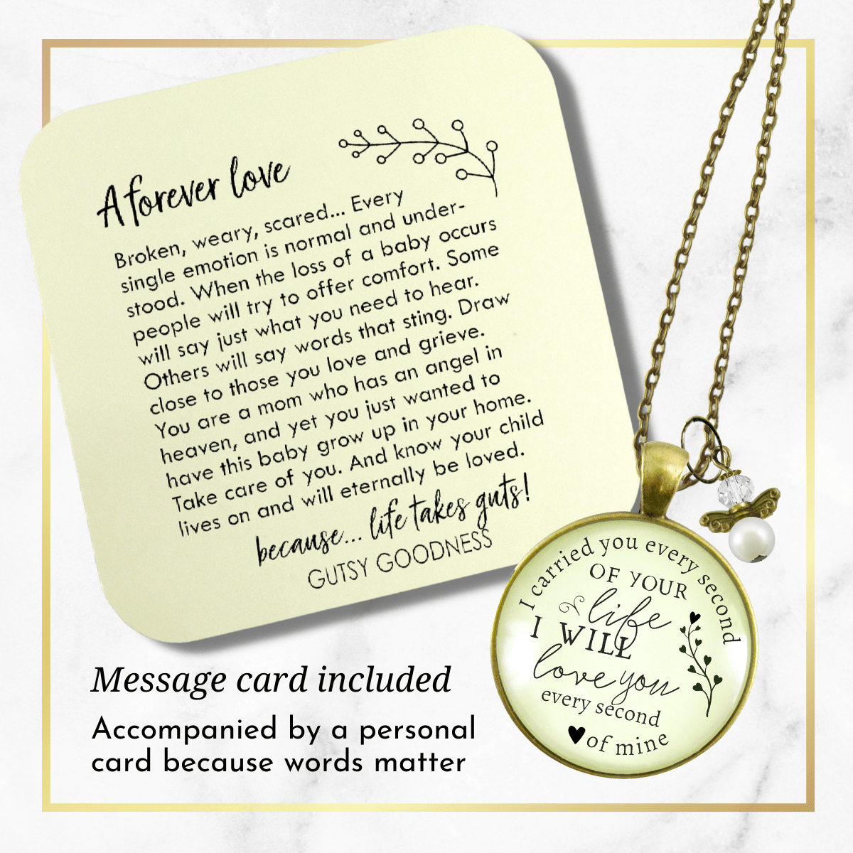 Gutsy Goodness I Carried You Miscarriage Necklace Baby Loss Angel Charm Jewelry Memorial Gift - Gutsy Goodness Handmade Jewelry;I Carried You Miscarriage Necklace Baby Loss Angel Charm Jewelry Memorial Gift - Gutsy Goodness Handmade Jewelry Gifts