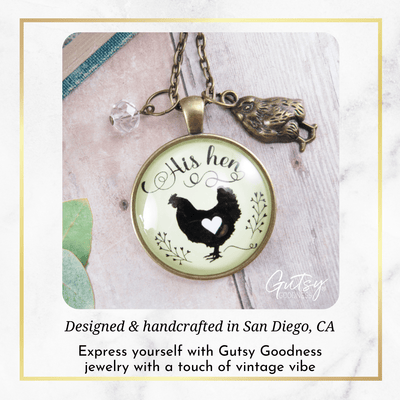 Gutsy Goodness His Hen Necklace For Chicken Mom Vintage Inspired Jewlery - Gutsy Goodness;His Hen Necklace For Chicken Mom Vintage Inspired Jewlery - Gutsy Goodness Handmade Jewelry Gifts