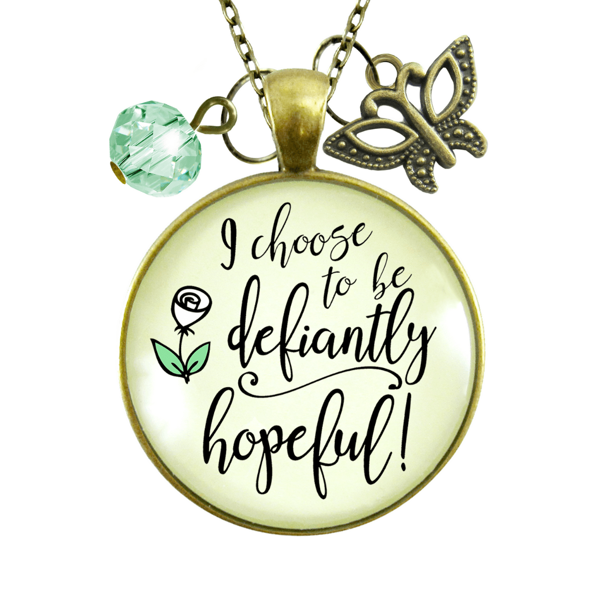 Gutsy Goodness Inspirational Necklace I Choose Defiantly Hopeful Survivor Quote - Gutsy Goodness Handmade Jewelry;Inspirational Necklace I Choose Defiantly Hopeful Survivor Quote - Gutsy Goodness Handmade Jewelry Gifts