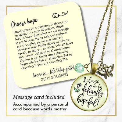 Gutsy Goodness Inspirational Necklace I Choose Defiantly Hopeful Survivor Quote - Gutsy Goodness Handmade Jewelry;Inspirational Necklace I Choose Defiantly Hopeful Survivor Quote - Gutsy Goodness Handmade Jewelry Gifts