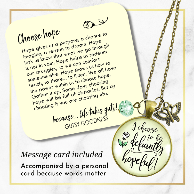 Gutsy Goodness Inspirational Necklace I Choose Defiantly Hopeful Survivor Quote - Gutsy Goodness Handmade Jewelry;Inspirational Necklace I Choose Defiantly Hopeful Survivor Quote - Gutsy Goodness Handmade Jewelry Gifts