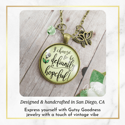 Gutsy Goodness Inspirational Necklace I Choose Defiantly Hopeful Survivor Quote - Gutsy Goodness Handmade Jewelry;Inspirational Necklace I Choose Defiantly Hopeful Survivor Quote - Gutsy Goodness Handmade Jewelry Gifts