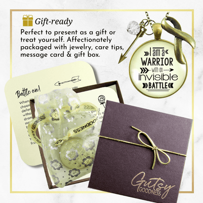 Gutsy Goodness I am a Warrior Invisible Battle Necklace Strong Women Quote Charm - Gutsy Goodness Handmade Jewelry;I Am A Warrior Invisible Battle Necklace Strong Women Quote Charm - Gutsy Goodness Handmade Jewelry Gifts