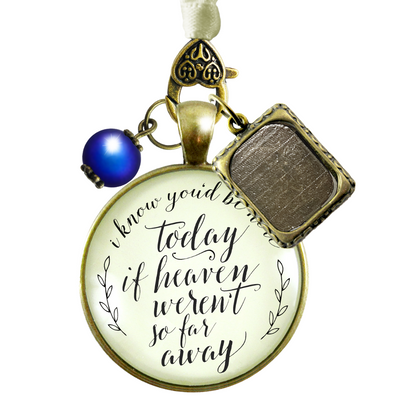 Wedding Bouquet Memorial Charm I Know You'd Be Here Heaven Rustic Memory Photo - Gutsy Goodness