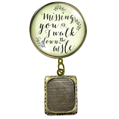 Wedding Memorial Boutonniere Pin Photo Frame Missing You Today For Men - Gutsy Goodness