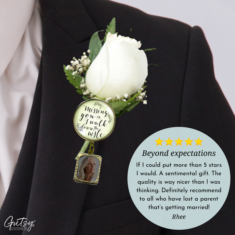 Wedding Memorial Boutonniere Pin Photo Frame Missing You Today For Men -  Gutsy Goodness