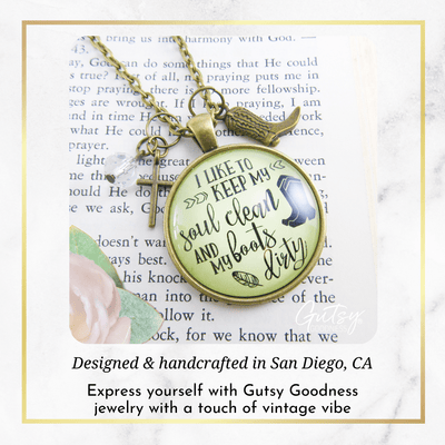 Gutsy Goodness Western Cross Necklace Keep Soul Clean Boots Dirty Southern Jewelry - Gutsy Goodness Handmade Jewelry;Western Cross Necklace Keep Soul Clean Boots Dirty Southern Jewelry - Gutsy Goodness Handmade Jewelry Gifts