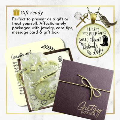 Gutsy Goodness Western Cross Necklace Keep Soul Clean Boots Dirty Southern Jewelry - Gutsy Goodness Handmade Jewelry;Western Cross Necklace Keep Soul Clean Boots Dirty Southern Jewelry - Gutsy Goodness Handmade Jewelry Gifts