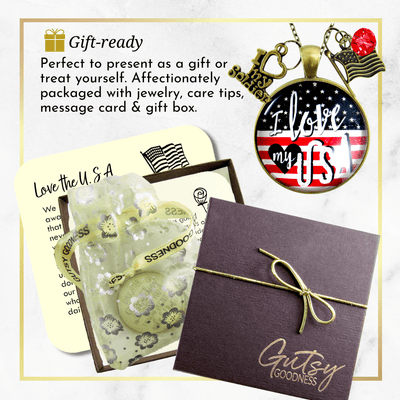 Gutsy Goodness I Love My Soldier Necklace American Flag USA Patriotic Pendant - Gutsy Goodness Handmade Jewelry;I Love My Soldier Necklace American Flag Usa Patriotic Pendant - Gutsy Goodness Handmade Jewelry Gifts