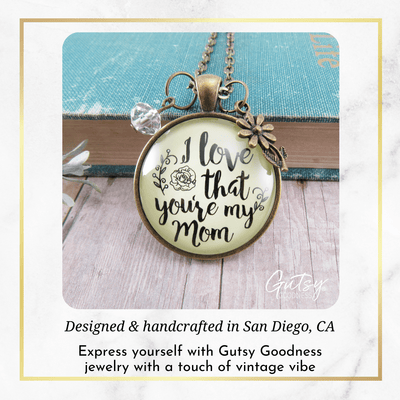 Gutsy Goodness My Mom Necklace I Love You Meaningful Quote Gift from Daughter - Gutsy Goodness;My Mom Necklace I Love You Meaningful Quote Gift From Daughter - Gutsy Goodness Handmade Jewelry Gifts