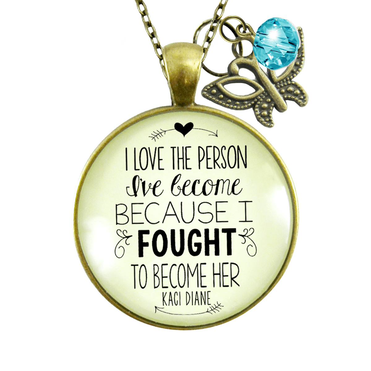 Gutsy Goodness I Love the Person I've Become Necklace Women Life Quote Jewelry - Gutsy Goodness;I Love The Person I've Become Necklace Women Life Quote Jewelry - Gutsy Goodness Handmade Jewelry Gifts