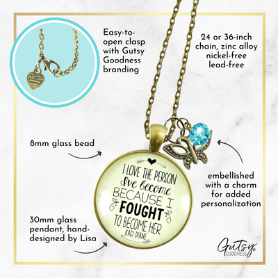 Gutsy Goodness I Love the Person I've Become Necklace Women Life Quote Jewelry - Gutsy Goodness;I Love The Person I've Become Necklace Women Life Quote Jewelry - Gutsy Goodness Handmade Jewelry Gifts