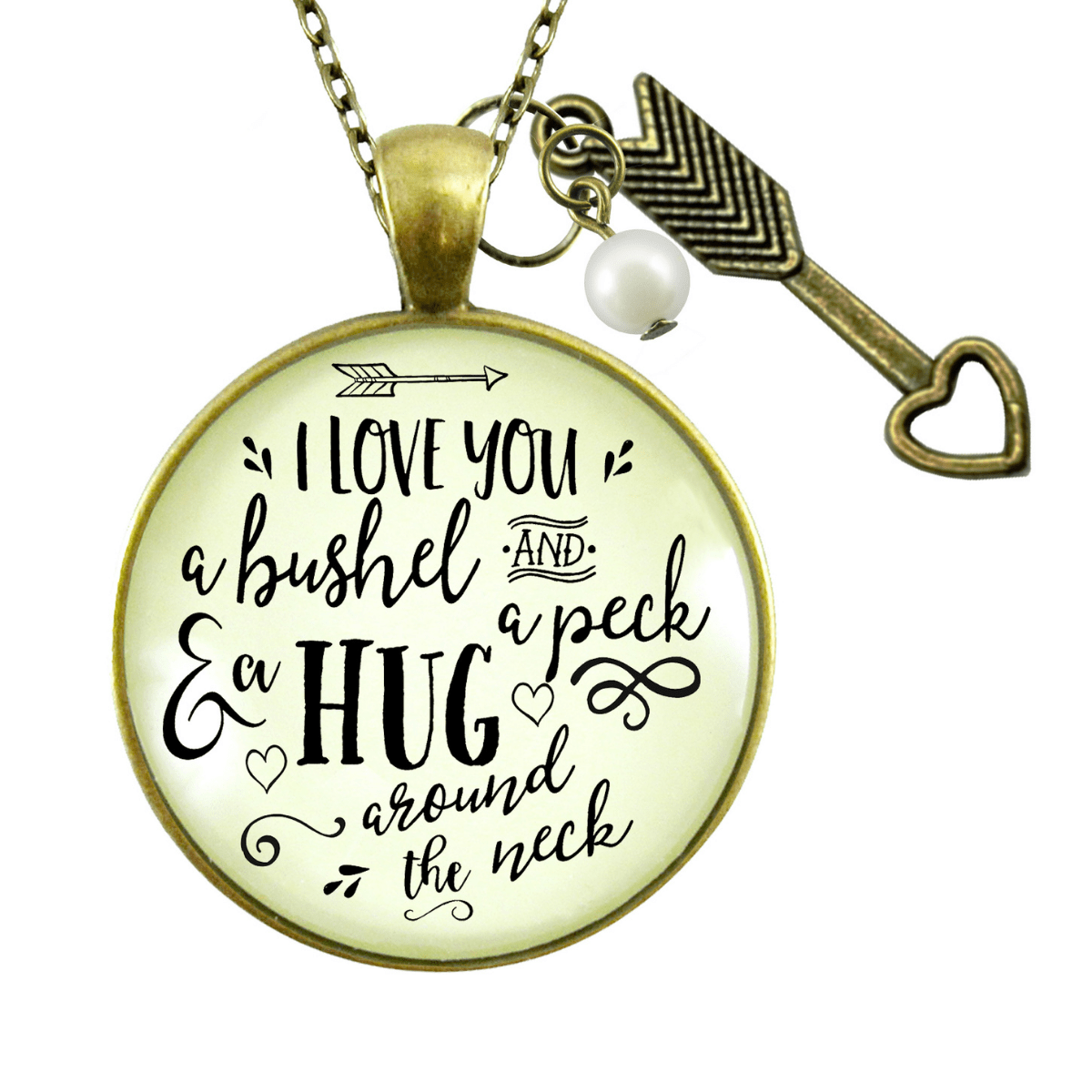 Bushel Peck Necklace I Love You Inspirational BFF Words Jewelry