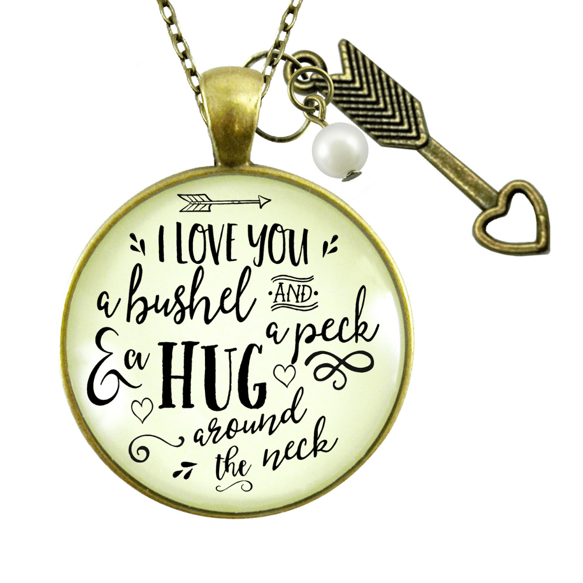 Gutsy Goodness I Love You To The Moon and Back Necklace Inspire Jewelry Half Moon Heart Charm - Gutsy Goodness;I Love You To The Moon And Back Necklace Inspire Jewelry Half Moon Heart Charm - Gutsy Goodness Handmade Jewelry Gifts