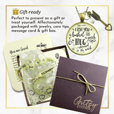 Gutsy Goodness I Love You To The Moon and Back Necklace Inspire Jewelry Half Moon Heart Charm - Gutsy Goodness;I Love You To The Moon And Back Necklace Inspire Jewelry Half Moon Heart Charm - Gutsy Goodness Handmade Jewelry Gifts