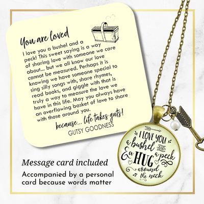 Gutsy Goodness Bushel Peck Necklace I Love You Inspirational BFF Words Jewelry - Gutsy Goodness;Bushel Peck Necklace I Love You Inspirational Bff Words Jewelry - Gutsy Goodness Handmade Jewelry Gifts