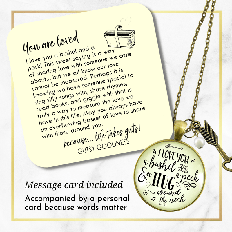 Gutsy Goodness Bushel Peck Necklace I Love You Inspirational BFF Words Jewelry - Gutsy Goodness;Bushel Peck Necklace I Love You Inspirational Bff Words Jewelry - Gutsy Goodness Handmade Jewelry Gifts