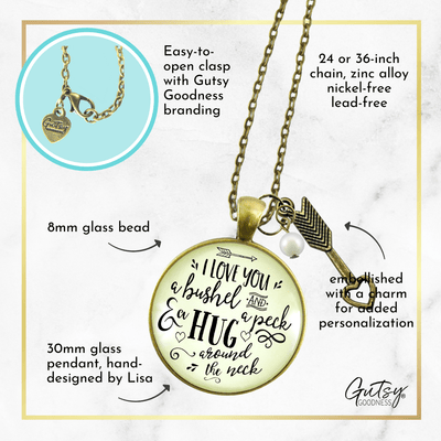 Gutsy Goodness Bushel Peck Necklace I Love You Inspirational BFF Words Jewelry - Gutsy Goodness;Bushel Peck Necklace I Love You Inspirational Bff Words Jewelry - Gutsy Goodness Handmade Jewelry Gifts
