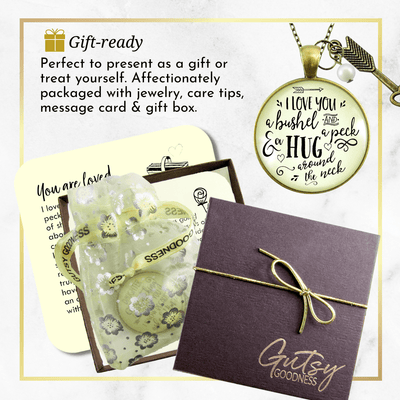 Gutsy Goodness Bushel Peck Necklace I Love You Inspirational BFF Words Jewelry - Gutsy Goodness;Bushel Peck Necklace I Love You Inspirational Bff Words Jewelry - Gutsy Goodness Handmade Jewelry Gifts