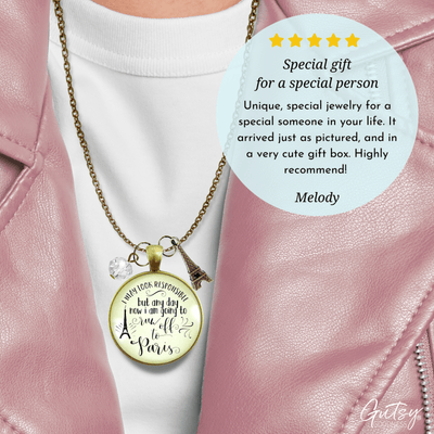 Gutsy Goodness Paris Necklace I May France Themed Jewelry Quote Eiffel Tower Charm Gift - Gutsy Goodness;Paris Necklace I May France Themed Jewelry Quote Eiffel Tower Charm Gift - Gutsy Goodness Handmade Jewelry Gifts