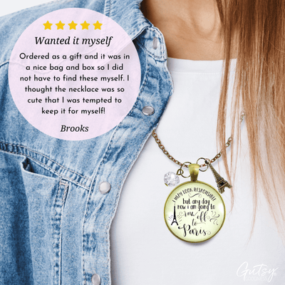 Gutsy Goodness Paris Necklace I May France Themed Jewelry Quote Eiffel Tower Charm Gift - Gutsy Goodness;Paris Necklace I May France Themed Jewelry Quote Eiffel Tower Charm Gift - Gutsy Goodness Handmade Jewelry Gifts