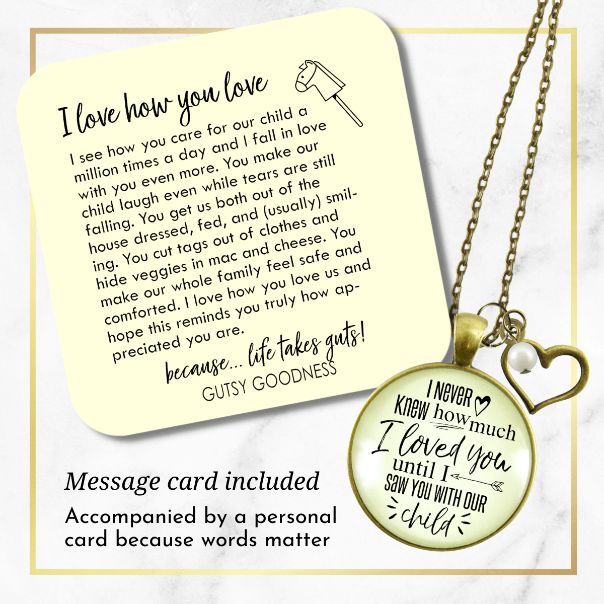 Gutsy Goodness Wife Necklace New Mom I Never Knew How Love Until Child Gift Jewelry - Gutsy Goodness;Wife Necklace New Mom I Never Knew How Love Until Child Gift Jewelry - Gutsy Goodness Handmade Jewelry Gifts
