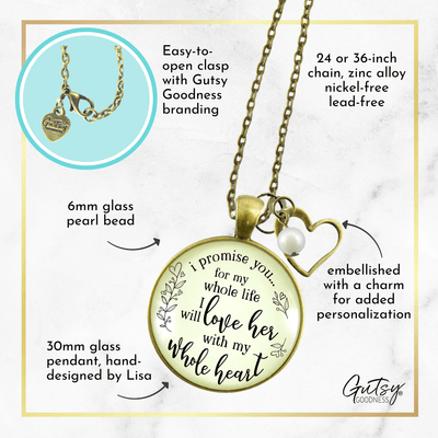 Gutsy Goodness Mother-In-Law Necklace I Promise To Love Her Gift Groom Wedding Jewelry - Gutsy Goodness Handmade Jewelry;Mother-In-Law Necklace I Promise To Love Her Gift Groom Wedding Jewelry - Gutsy Goodness Handmade Jewelry Gifts