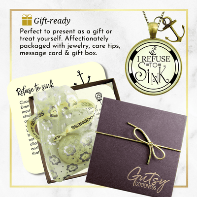 Anchor Necklace I Refuse to Sink Courage Nautical Theme Charm Jewelry - Gutsy Goodness Handmade Jewelry;Anchor Necklace I Refuse To Sink Courage Nautical Theme Charm Jewelry - Gutsy Goodness Handmade Jewelry Gifts