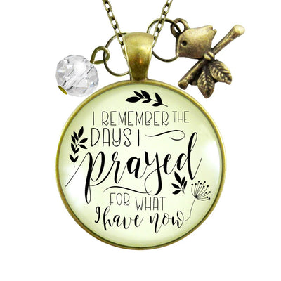 Grateful Necklace Remember Days I Prayed Blessed Bird Jewelry