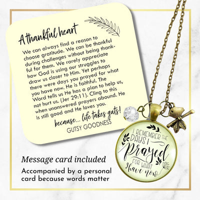 Grateful Necklace Remember Days I Prayed Blessed Bird Jewelry
