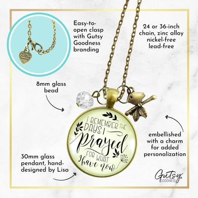 Grateful Necklace Remember Days I Prayed Blessed Bird Jewelry